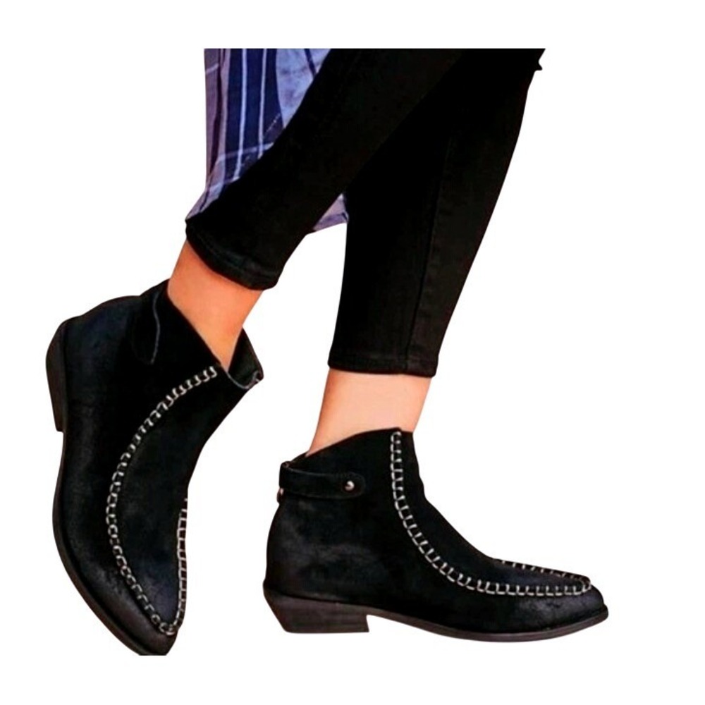 Anthropologie Antelope Womens‎ Whipstitch Suede Ankle Boots - Size 8